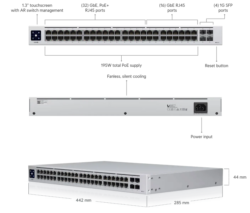 Ubiquiti UniFi Gen2 48 Port PoE Gigabit Network Switch - USW-48-POE Ubiquiti Managed Switches Ubiquiti