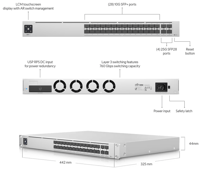 Ubiquiti UniFi Switch Pro Aggregation - USW-PRO-AGGREGATION Ubiquiti Managed Switches Ubiquiti