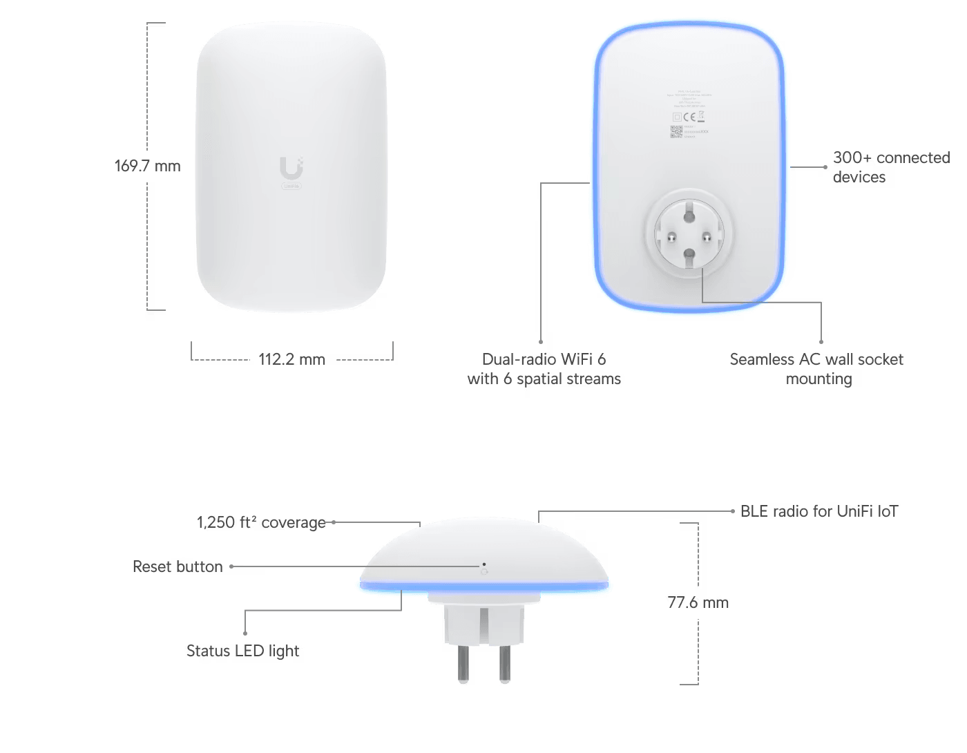 Ubiquiti UniFi U6-Extender Access Point White | U6-EXTENDER-EU Wireless Access Point Ubiquiti
