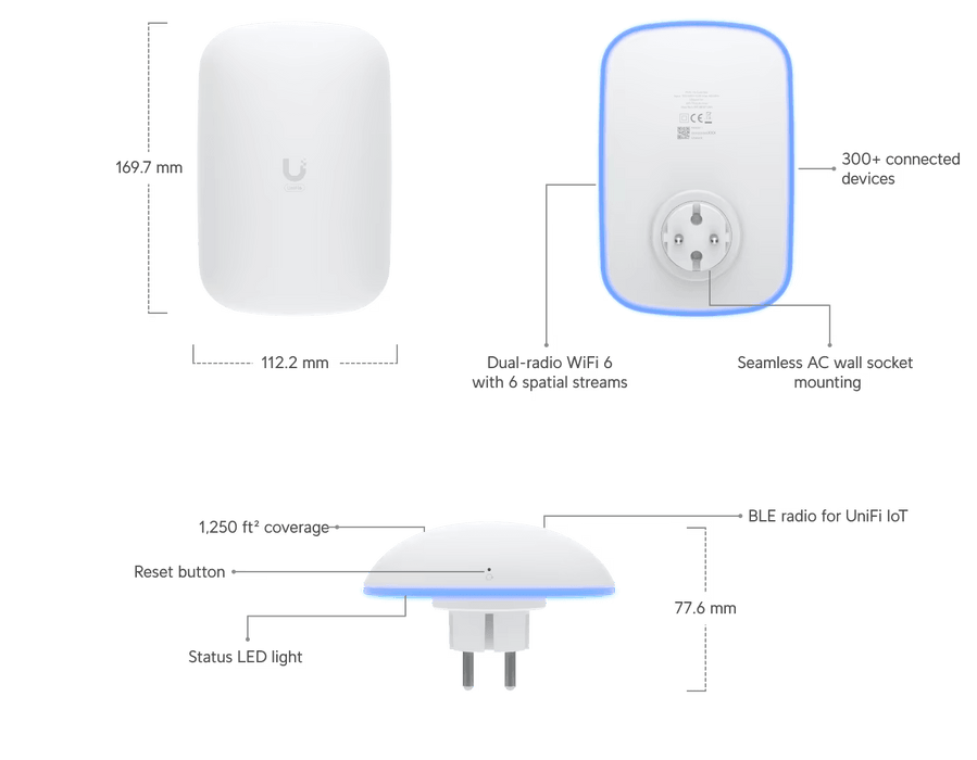 Ubiquiti UniFi U6-Extender Access Point White | U6-EXTENDER-EU