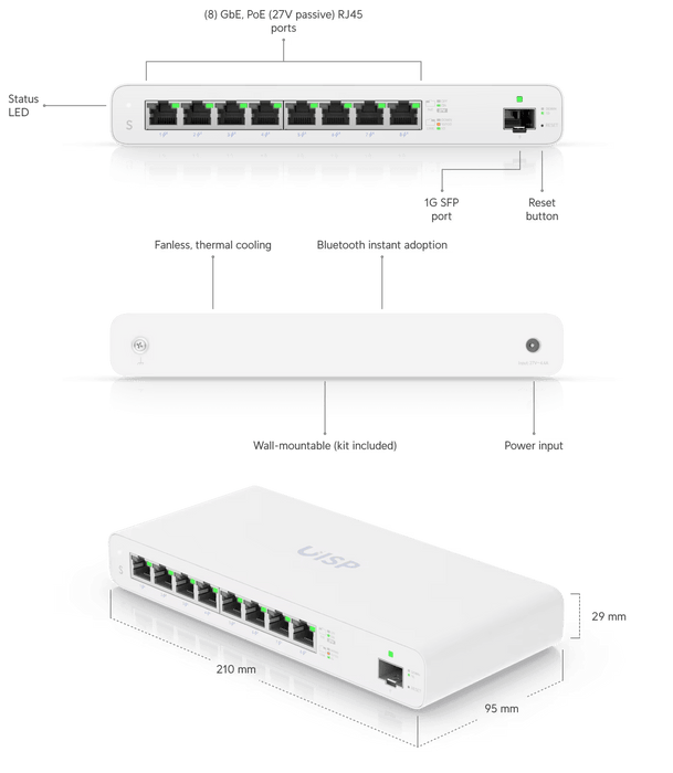 Ubiquiti UniFi UISP Switch Gigabit PoE Switch | UISP-S-EU