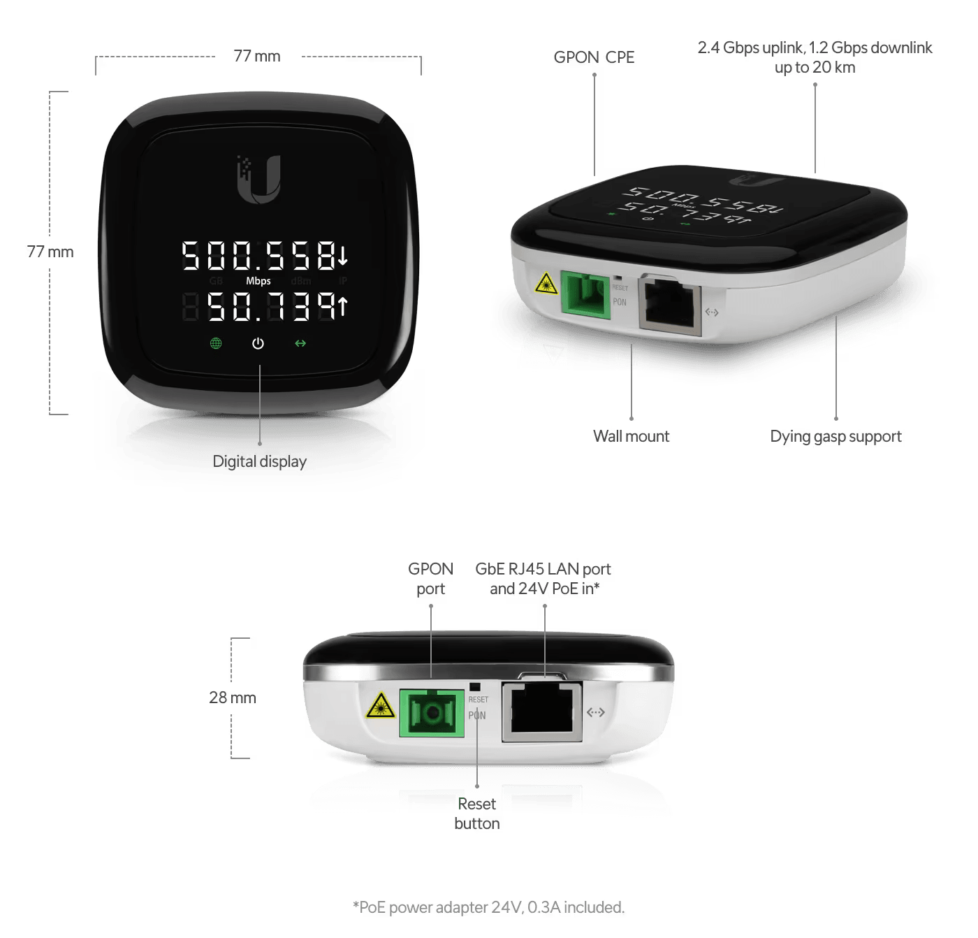 Ubiquiti Networks UFiber Nano G Gateway & Controller 1000 Mbit/s | UF-NANO Gateway Ubiquiti