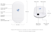 Ubiquiti 1000 Mbit/s White Power Over Ethernet | LTU-LITE Wireless Access Point Ubiquiti