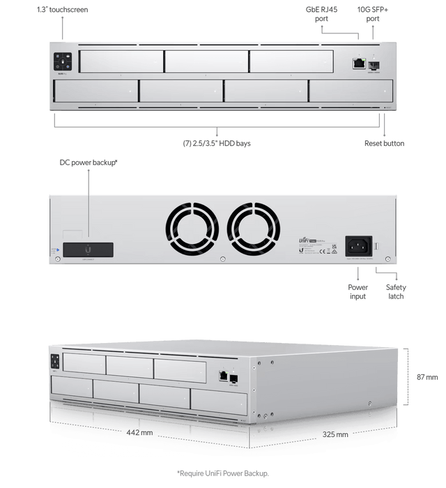 Ubiquiti UniFi Protect 7-Bay Network Video Recorder Pro | UNVR-PRO