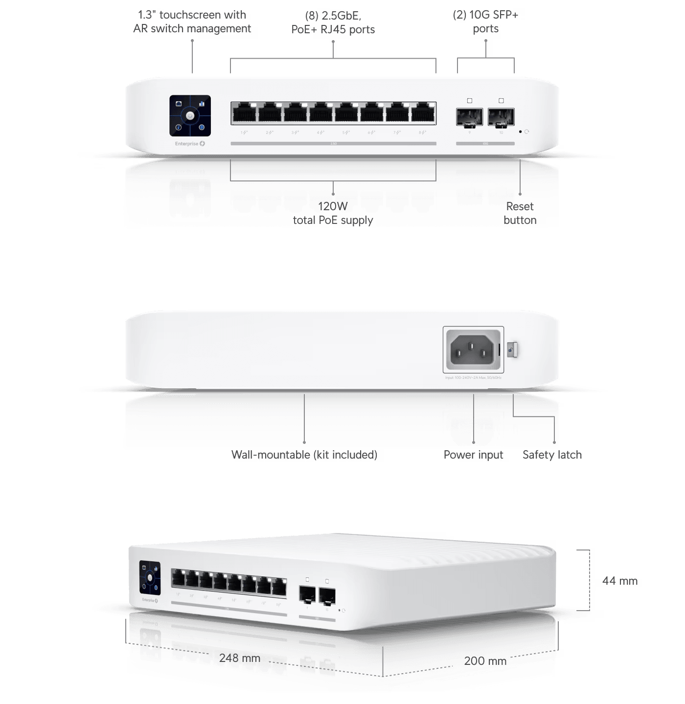 Ubiquiti UniFi Switch Enterprise 8 PoE | USW-ENTERPRISE-8-POE Network Switch Ubiquiti