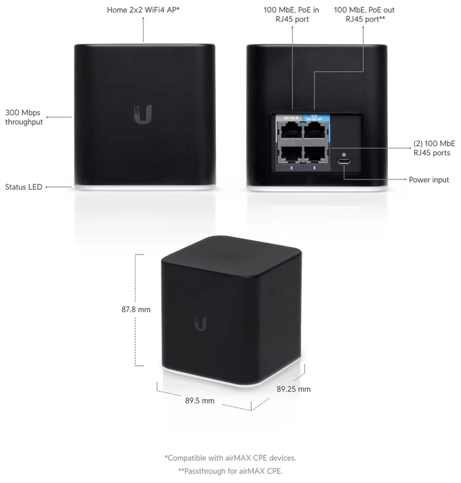 Ubiquiti airCube ISP airMAX Home Wi-Fi Access Point | ACB-ISP Ubiquiti Wireless Access Points Ubiquiti