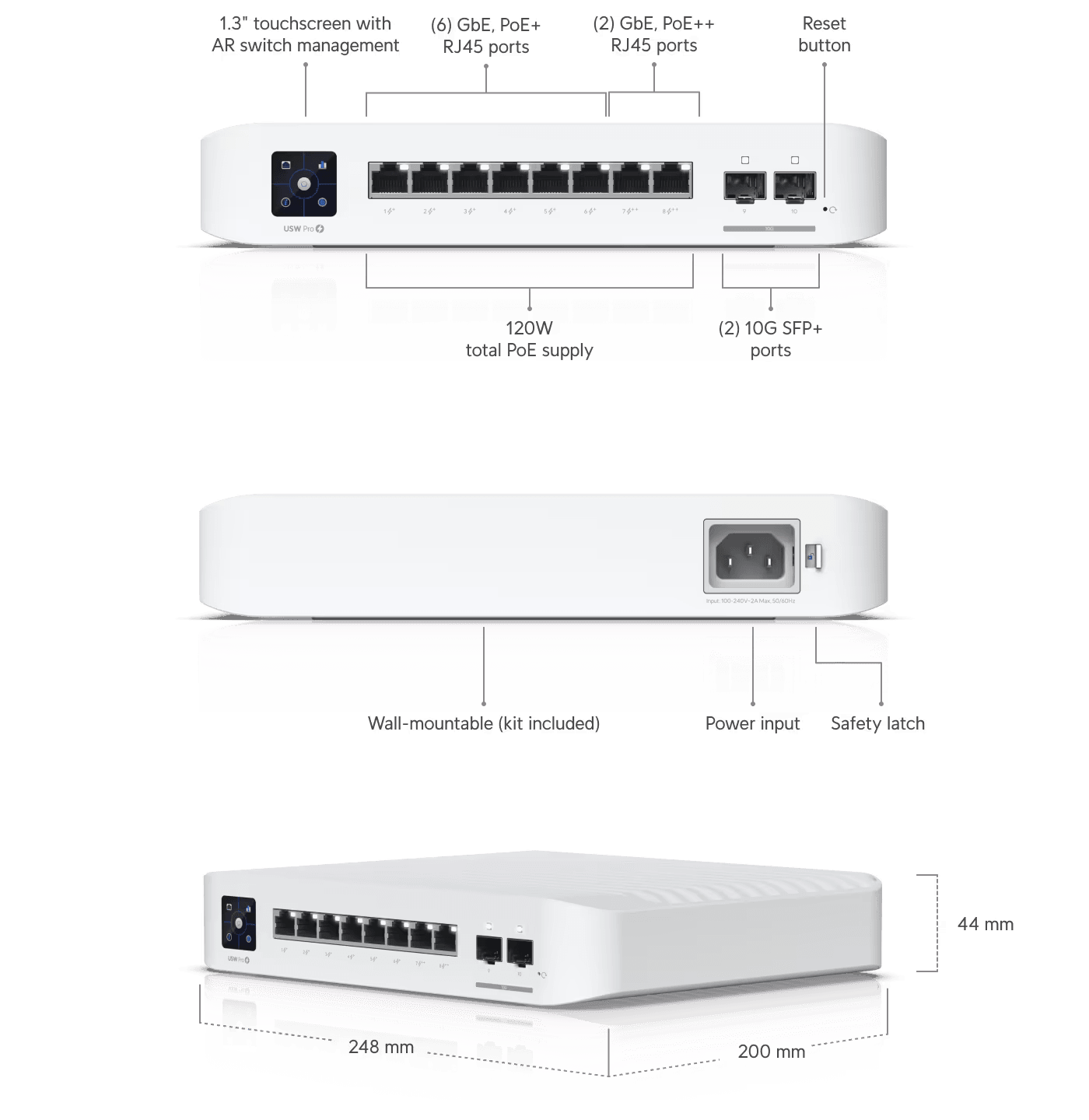 Ubiquiti UniFi Professional 8 PoE Switch | USW-PRO-8-POE Network Switch Ubiquiti