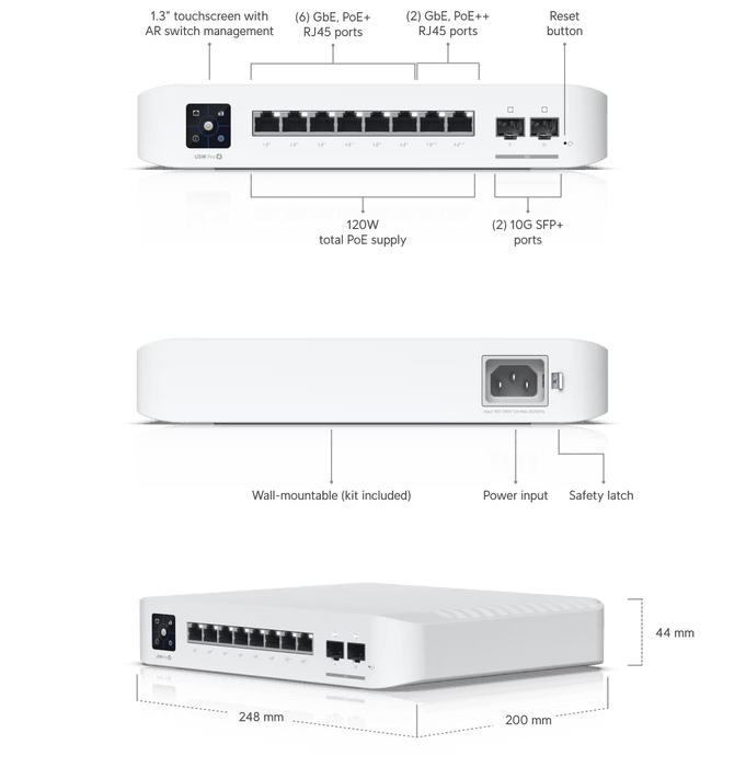 Ubiquiti UniFi Professional 8 PoE Switch | USW-PRO-8-POE Ubiquiti Managed Switches Ubiquiti