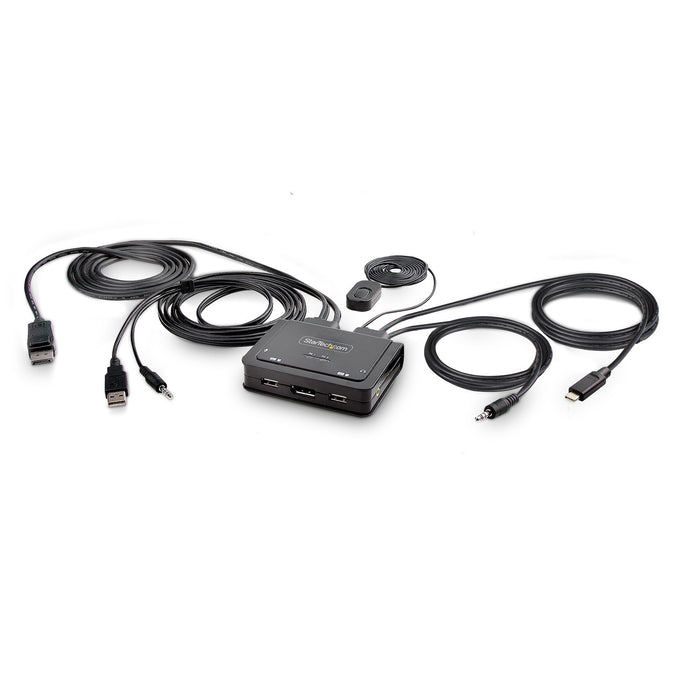 StarTech 2-Port Hybrid USB-C DisplayPort Cable KVM Switch | C2-D46-UAC-CBL-KVM Switches Startech