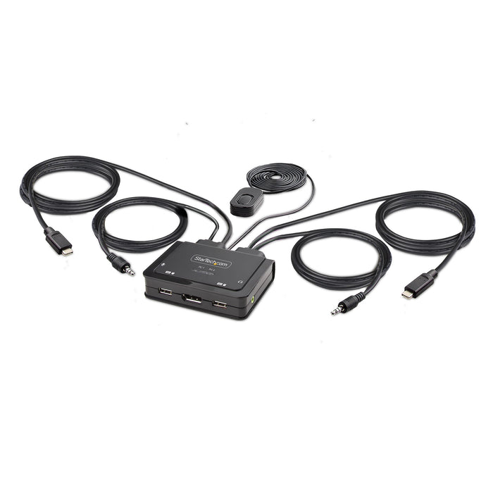 StarTech 2-Port USB-C Cable KVM Switch, 4K 60Hz DisplayPort Output | C2-D46-UC2-CBL-KVM Switches Startech