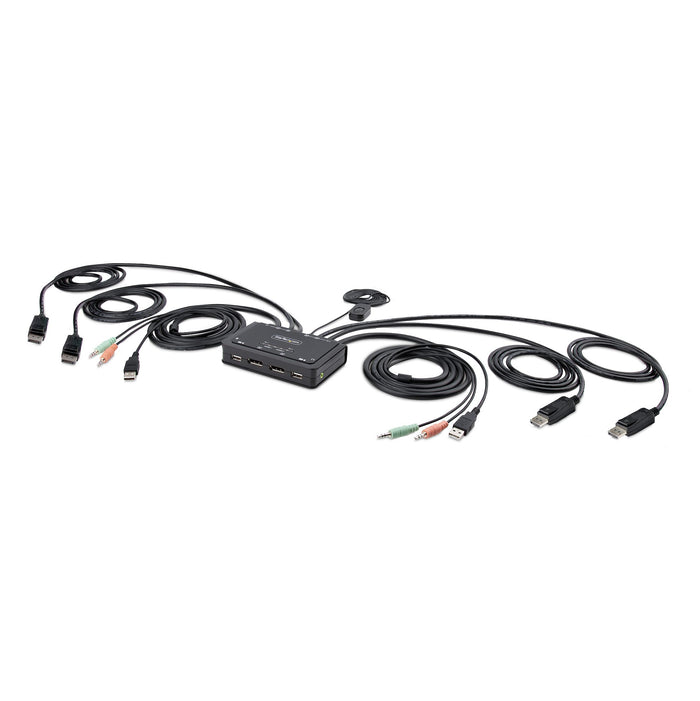 StarTech 2-Port Dual-Monitor DisplayPort Cable KVM Switch, 4K 60Hz | C2-DD46-UA2-CBL-KVM Switches Startech
