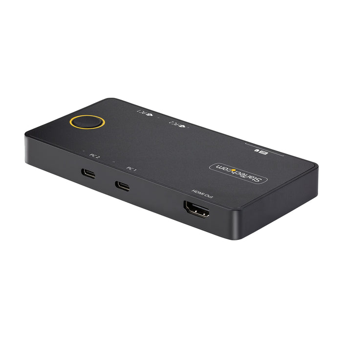 StarTech 2-Port USB-C KVM Switch, Single-4K 60Hz HDMI Monitor, Dual-100W Power Delivery Pass-through Ports, Bus Powered | C2-H46-UC2-PD-KVM