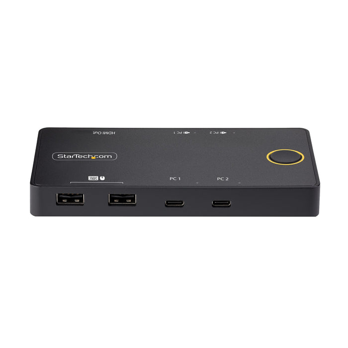 StarTech 2-Port USB-C KVM Switch, Single-4K 60Hz HDMI Monitor, Dual-100W Power Delivery Pass-through Ports, Bus Powered | C2-H46-UC2-PD-KVM