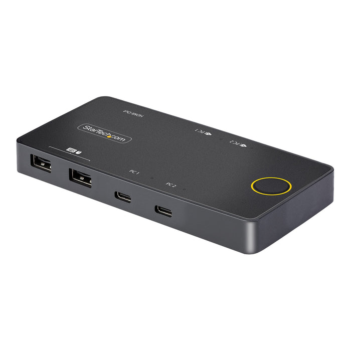 StarTech 2-Port USB-C KVM Switch, Single-4K 60Hz HDMI Monitor, Dual-100W Power Delivery Pass-through Ports, Bus Powered | C2-H46-UC2-PD-KVM