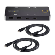 StarTech 2-Port USB-C KVM Switch, Single-4K 60Hz HDMI Monitor, Dual-100W Power Delivery Pass-through Ports, Bus Powered | C2-H46-UC2-PD-KVM Switches Startech
