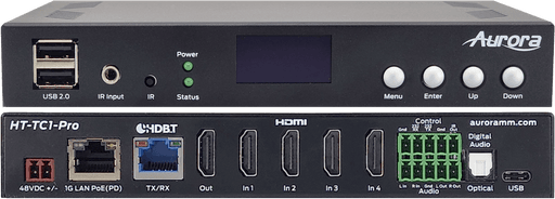 Aurora HT-TC1-PRO 4 Input 4K60 4:4:4 Uncompressed HDBaseT 2.0 Transceiver 330ft Aurora Transceivers Aurora
