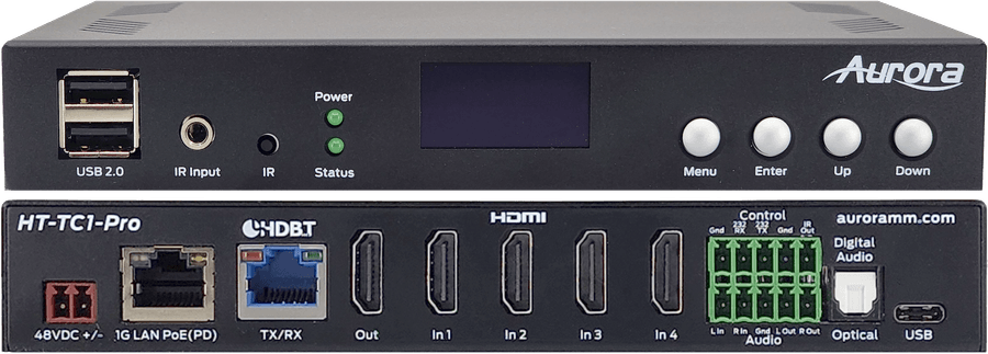 Aurora HT-TC1-PRO 4 Input 4K60 4:4:4 Uncompressed HDBaseT 2.0 Transceiver 330ft Aurora Transceivers Aurora