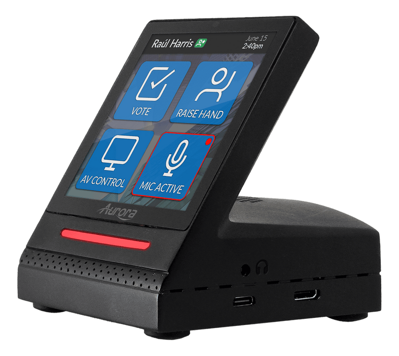 Aurora Multimedia RXT-4DV ReAX™ 4” Desktop Touch Screen/Controller with Beamforming Dante Microphone & 4K AV over IP Touch Control Panel Aurora