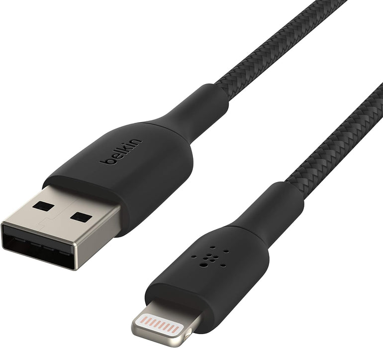 Belkin Braided Lightning to USB-A Cable 2m / 6.6ft Black | CAA002BT2MBK