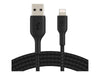 Belkin BoostCharge Braided Lightning to USB-A Cable 15cm / 6in, Black | CAA002BT0MBK
