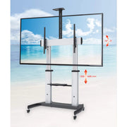 Manhattan 60" - 100" Tilting Height-Adjustable Mobile Display Trolley | 461672 Mobile Trolley Manhattan