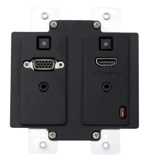 Aurora Multimedia DXW-2-B 2 Input HDBaseT Wall Plate (VGA & HDMI) Black Aurora HDBaseT Wall Plate Aurora
