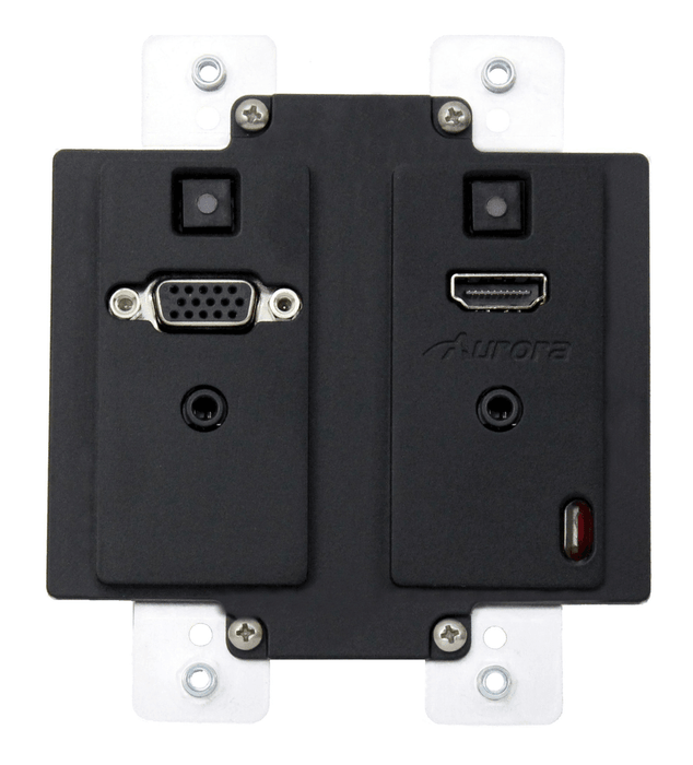 Aurora Multimedia DXW-2-B 2 Input HDBaseT Wall Plate (VGA & HDMI) Black Aurora HDBaseT Wall Plate Aurora