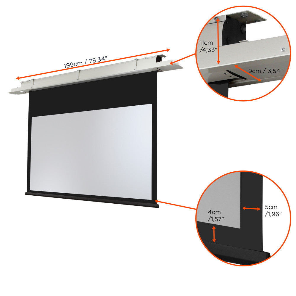 Celexon 16:9 (180x101cm) Expert Recessed Projection Screen | 1090193 Projector Accessories Celexon