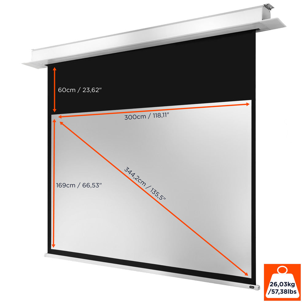 Celexon 16:9 (300x169cm) Professional Plus Recessed Projection Screen | 1000000881 Projector Accessories Celexon
