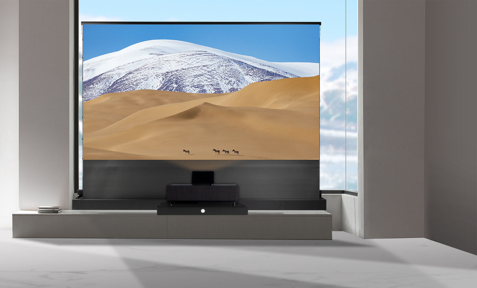 Celexon 100" CLR Home Cinema Plus Motorised Black Floor Screen | 1000025597 Projector Accessories Celexon