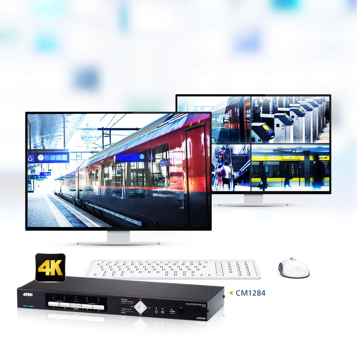 Aten CM1284-AT-E 4-Port USB 4K HDMI Multi-View KVMP™ Switch