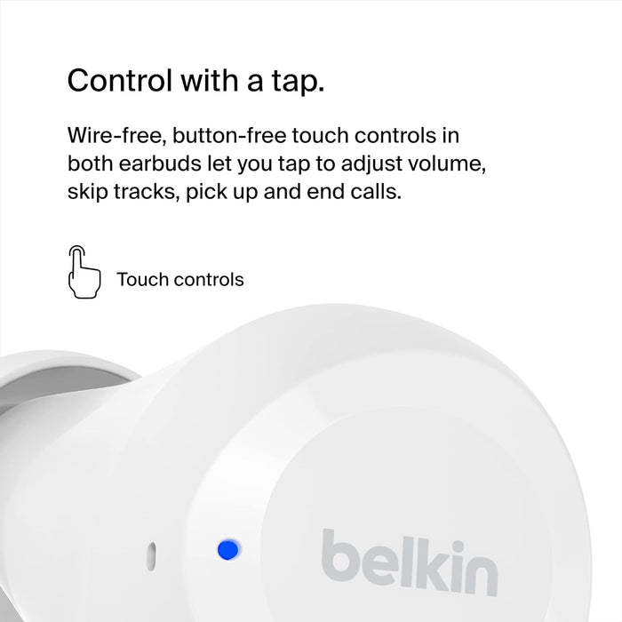 Belkin SoundForm Bolt Wireless In-ear Bluetooth White Headset | AUC009BTWH