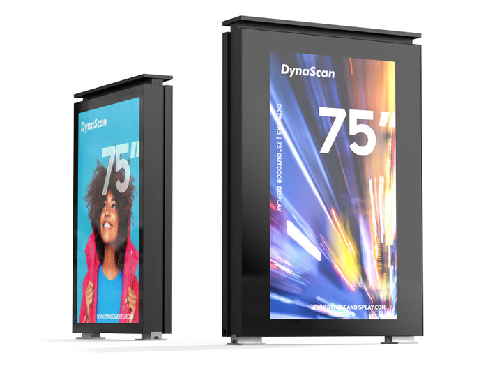 DynaScan DK751DH5 75” 4K UHD Outdoor Ultra-High Brightness Hybrid Kiosk with Light Box Outdoor Digital Kiosk DynaScan