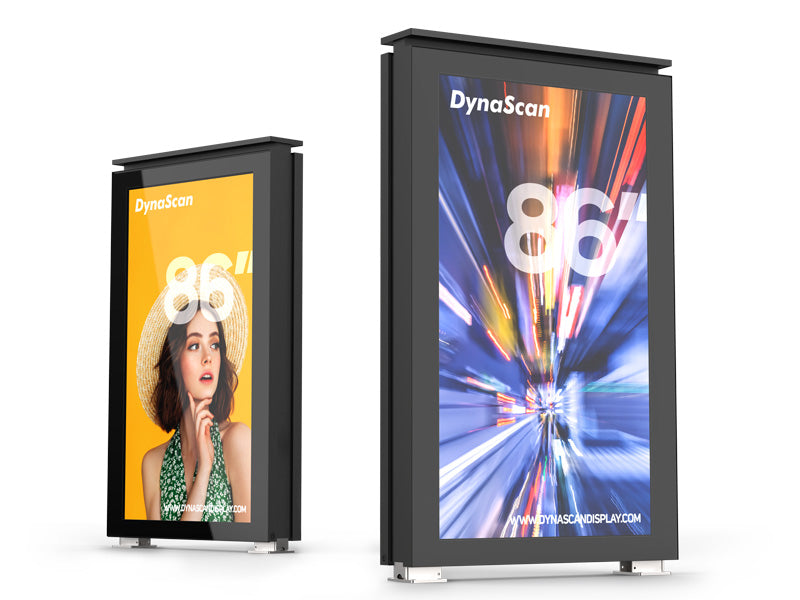DynaScan DK861DH4 86” 4K UHD Outdoor Ultra-High Brightness Hybrid Kiosk with Light Box Outdoor Digital Kiosk DynaScan