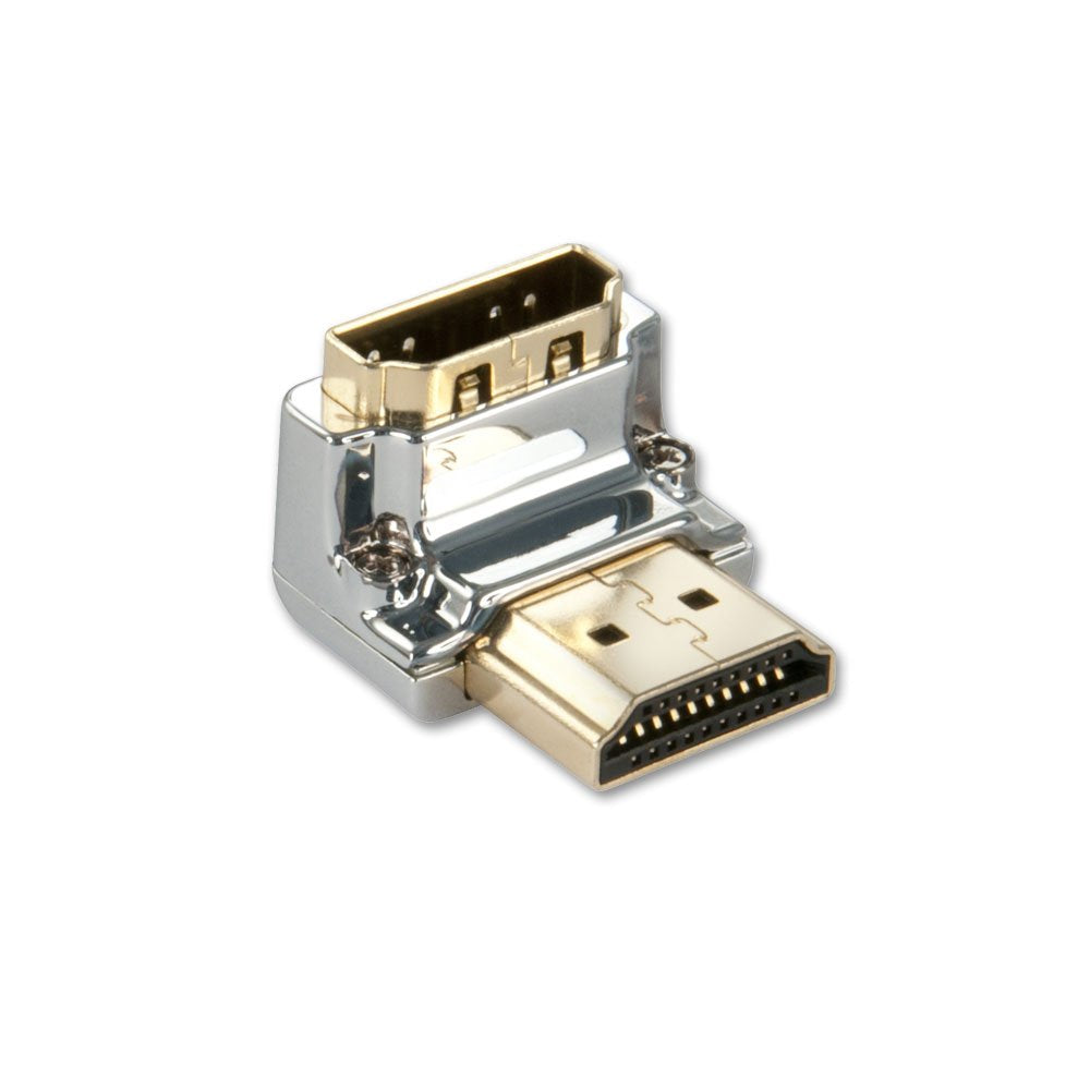 Lindy CROMO HDMI Male to HDMI Female 90 Degree Right Angle Adapter - Down | 41505 Adapter / Converter Lindy
