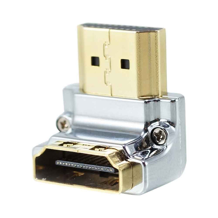 Lindy CROMO HDMI Male to HDMI Female 90 Degree Right Angle Adapter - Down | 41505 Cable Gender Changers Lindy