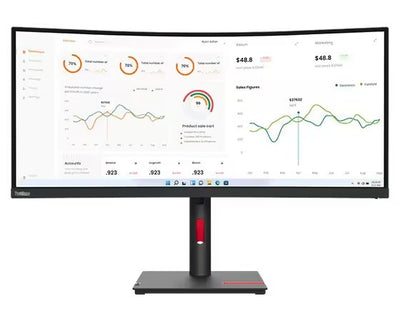 Lenovo 63D4ZAT1UK/T34w-30 34" 60Hz QHD Monitor With ThinkVision MC60 Monitor Webcam Lenovo Monitors Lenovo