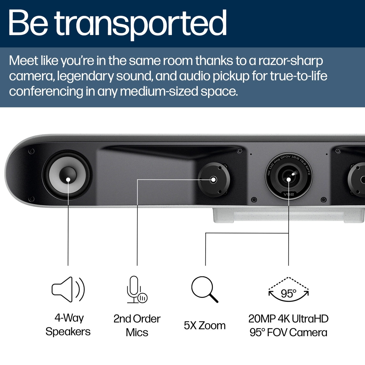 POLY Studio V52 USB Video Bar | A09D4AA#ABU Video Conferencing System Poly