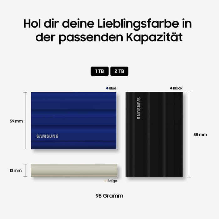 Samsung T7 Shield 2 TB USB 3.2 Gen.2 External SSD Blue | MU-PE2T0R/EU