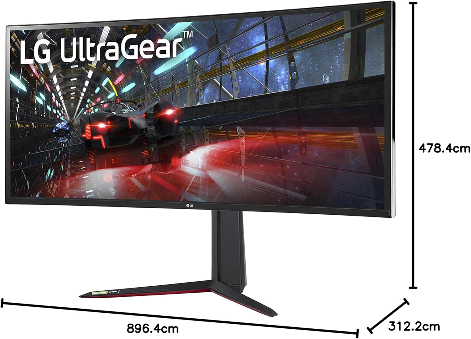 LG 37.5" QHD 160Hz Nano IPS 1ms Curved Gaming Monitor | 38GN950P-B Gaming Monitor LG