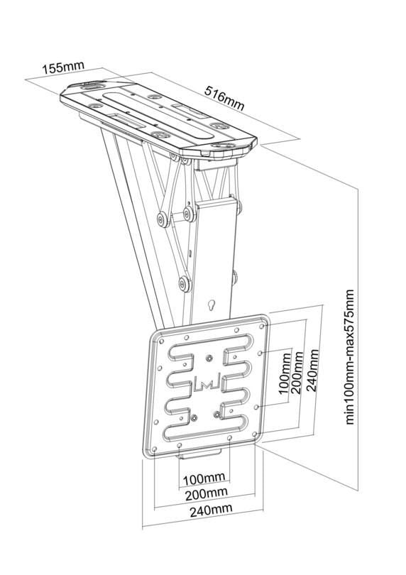 Multibrackets 32"-55" M Motorized Ceiling Mounting Kit Ceiling Mount Bracket Multibrackets