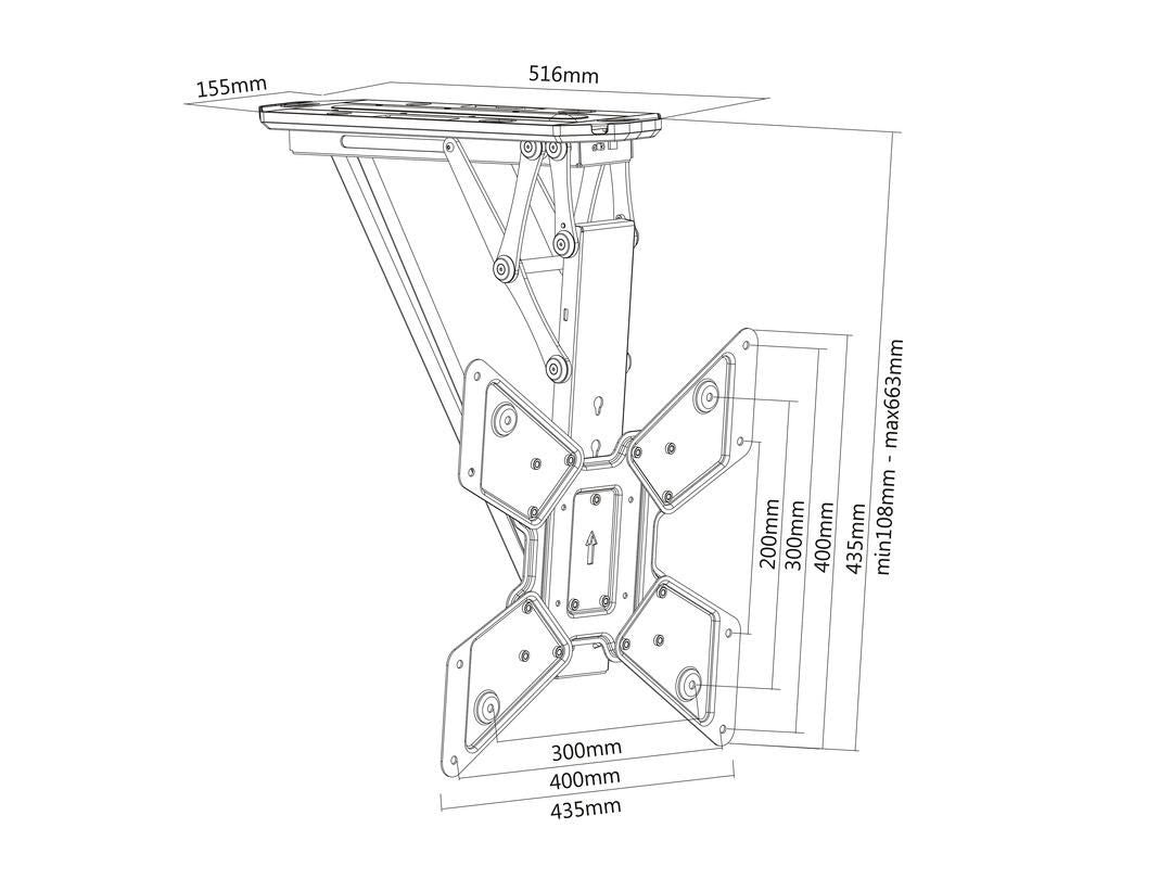 Multibrackets 32"-55" M Motorized Ceiling Mounting Kit Ceiling Mount Bracket Multibrackets