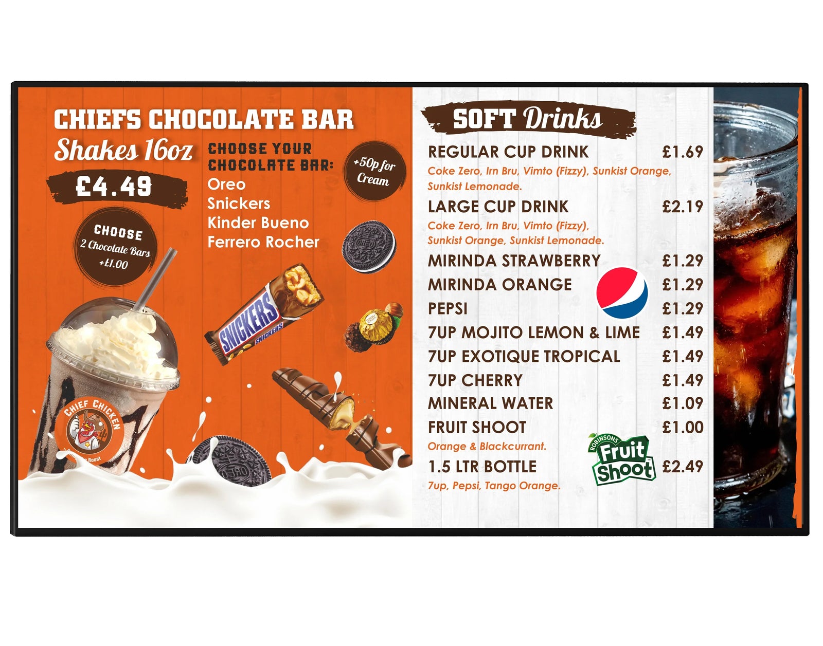 Digital Menu Boards - ScreenMoove Digital Menu Digital Menu Board ScreenMoove 43" (97x55cm) USB Plug and Play I want menu design service