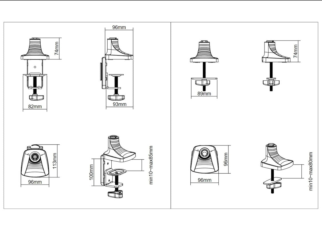 Multibrackets M Deskmount Gas Spring Single Silver | 7350073733255 Monitor Arm Desk Mount Multibrackets