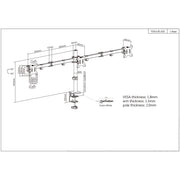 Manhattan 13" - 27" Triple LCD Monitor Mount with Double-Link Swing Arms | 461658 Monitor Arm Desk Mount Manhattan