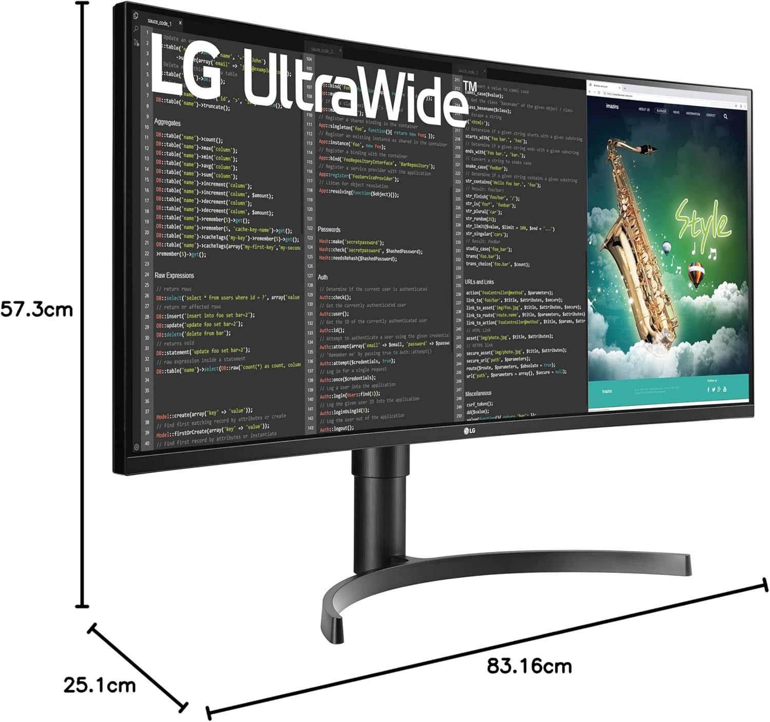 LG 35" UltraWide™ QHD HDR VA Curved Monitor | 35WN75CP-B Desktop Monitor LG