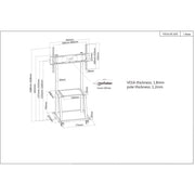 Manhattan 37" - 100" Heavy Duty Mobile Display Trolley | 461665 Mobile Trolley Manhattan