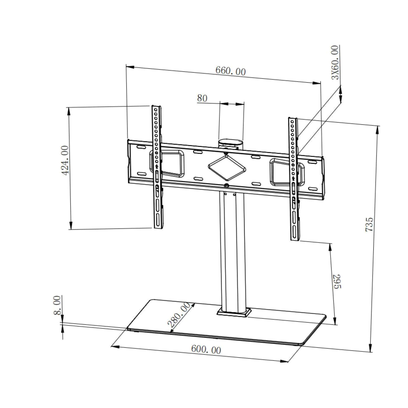Manhattan 462297 Height-Adjustable TV Mount Desktop Stand Monitor Arm Desk Mount Manhattan