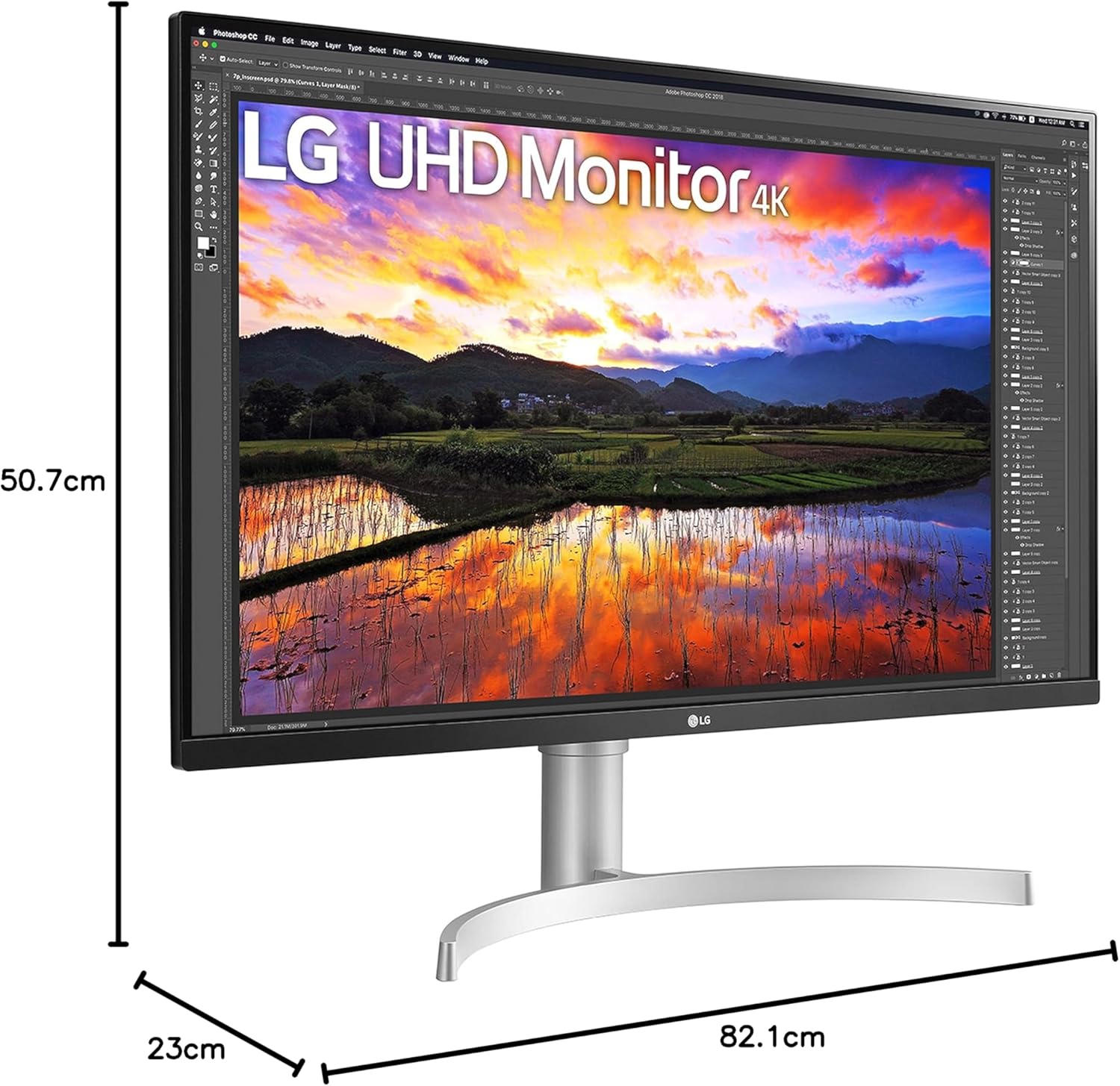 LG 31.5" UHD 4K (3840x2160) HDR IPS Monitor | 32UN650P-W.AEK Desktop Monitor LG