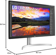 LG 31.5" UHD 4K (3840x2160) HDR IPS Monitor | 32UN650P-W.AEK Desktop Monitor LG